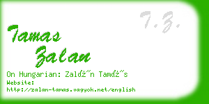 tamas zalan business card